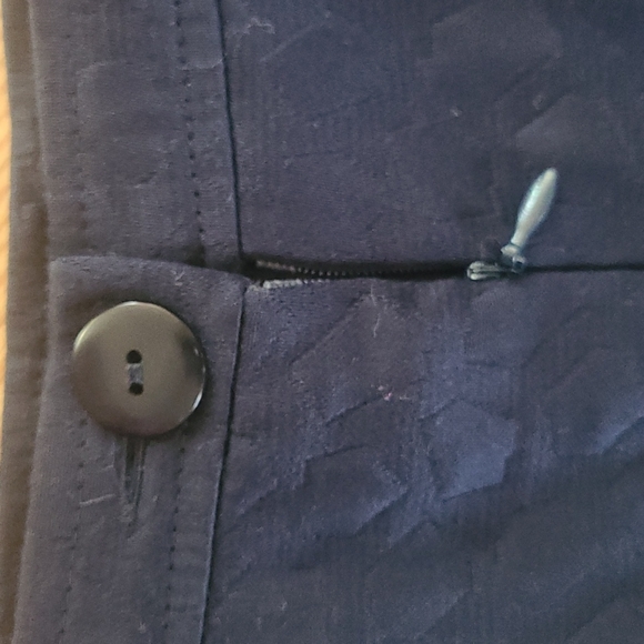 Skirt, Custom Made byModele Algo All Cotton. Lined. Size 2 (EU 38) Navy Print. - Picture 6 of 9